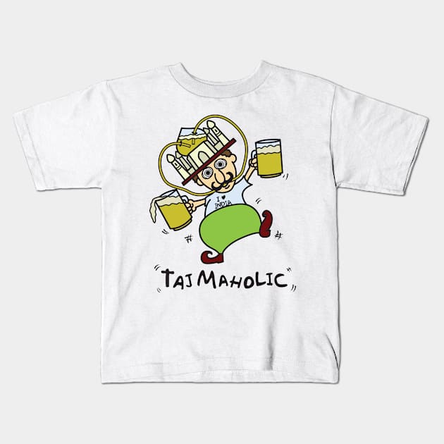 Tajmaholic - Taj Mahal Drinking - India Kids T-Shirt by UStshirts